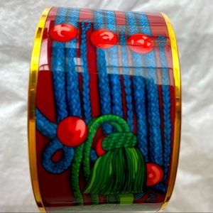 Hermès enameled extra wide bracelet